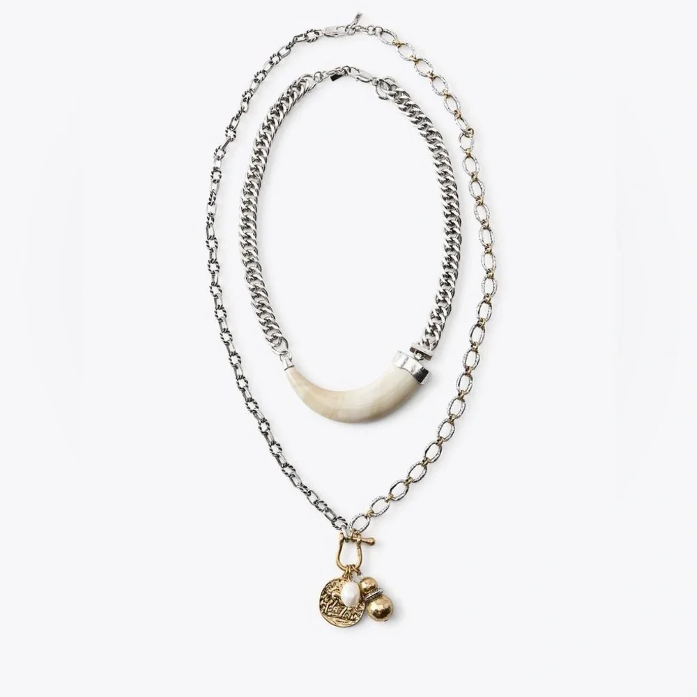 NWT. Zara Silver Pack of two necklaces.